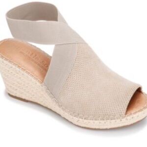 gentle souls Beige Espadrille Wedge Mule